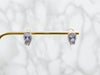 White Gold Oval Cut Tanzanite Stud Earrings with Round and Baguette Cut Diamond Accents and Omega Backs