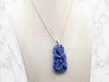 Yellow Gold Carved Lapis Pendant
