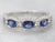 Sapphire and Diamond Halo Band in White Gold