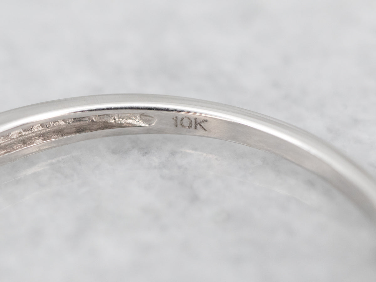 Thin White Gold Diamond Band