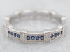 White Gold Sapphire and Diamond Eternity Band