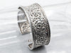 Sterling Silver Chased Floral Cuff Bracelet