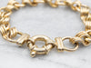 Yellow Gold Twisted and Round Link Bracelet with Large Spring Ring Clasp