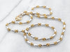 Two Tone Faceted Oval Bead and Small Round Cluster Bead Necklace