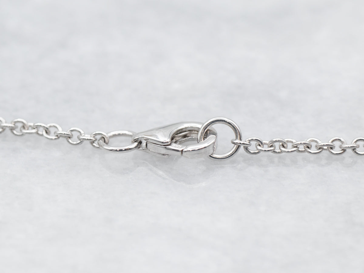 Modern East-to-West Sapphire Halo Necklace