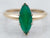 Yellow Gold Marquise Cut Green Onyx Solitaire Ring