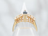 Yellow Gold Marquise Cut Sapphire Ring with Diamond Accents