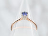 Two Tone Oval Cut Sapphire Solitaire Engagement Ring