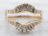 Yellow Gold Round and Baguette Cut Diamond Enhancer Band