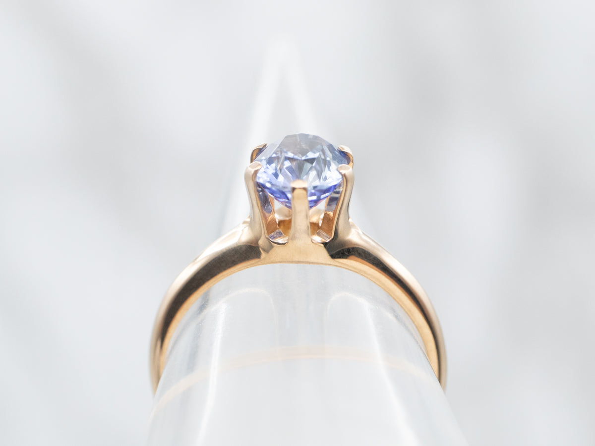 Yellow Gold Oval Cut Sapphire Engagement Ring