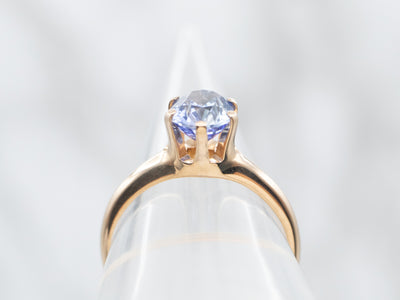 Yellow Gold Oval Cut Sapphire Engagement Ring