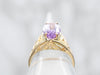 Yellow Gold Marquise Cut Amethyst Solitaire Ring