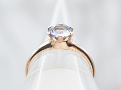Yellow Gold Sapphire Solitaire Engagement Ring
