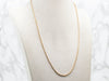 Yellow Gold Rectangle Link Rope Chain with Lobster Clasp