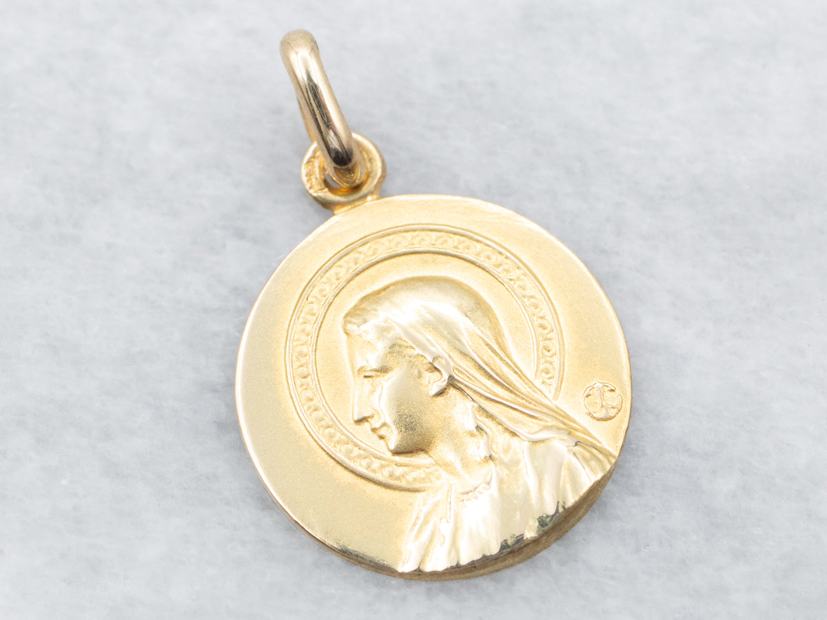 Colgante Disco Religioso Oro Amarillo