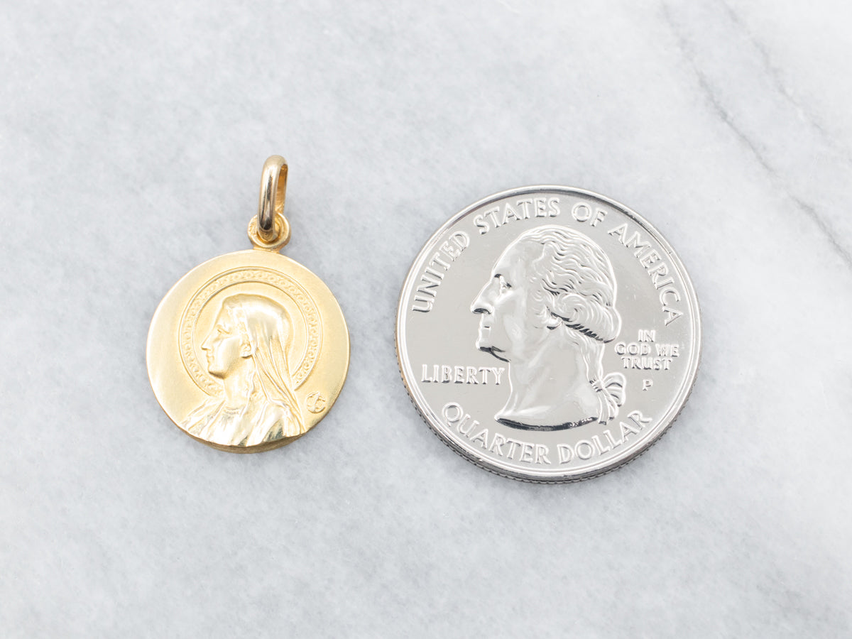 Colgante Disco Religioso Oro Amarillo