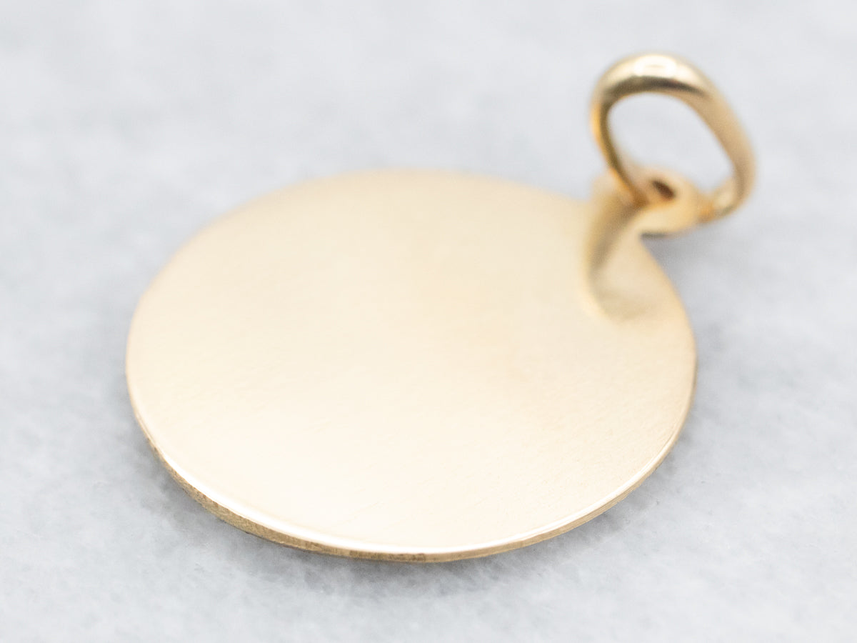 Colgante Disco Religioso Oro Amarillo