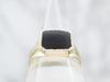 Yellow Gold Emerald Cut Black Onyx Ring