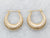 Yellow Gold Graduated Textured Hoop Earrings