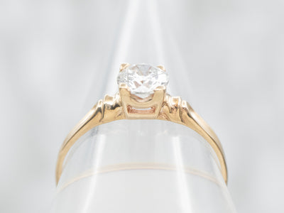 Yellow Gold Diamond Solitaire Engagement Ring