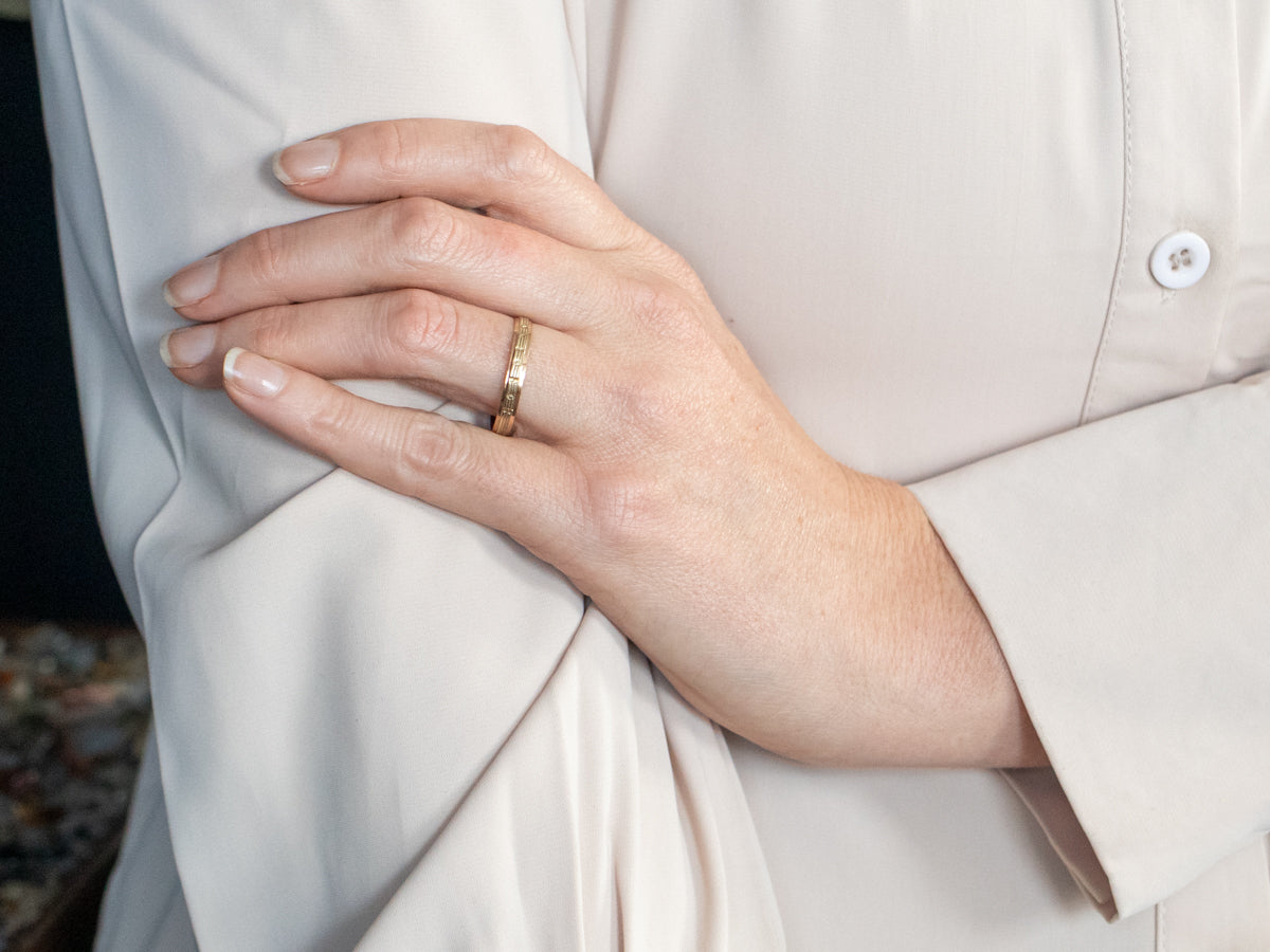 Rose Gold Pattern Wedding Band