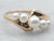 Yellow Gold Saltwater Pearl Bypass Ring