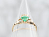 Yellow Gold Emerald and Diamond Claddagh Ring