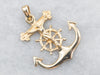 Yellow Gold Mariner's Cross Anchor and Crucifix Pendant