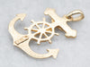Yellow Gold Mariner's Cross Anchor and Crucifix Pendant