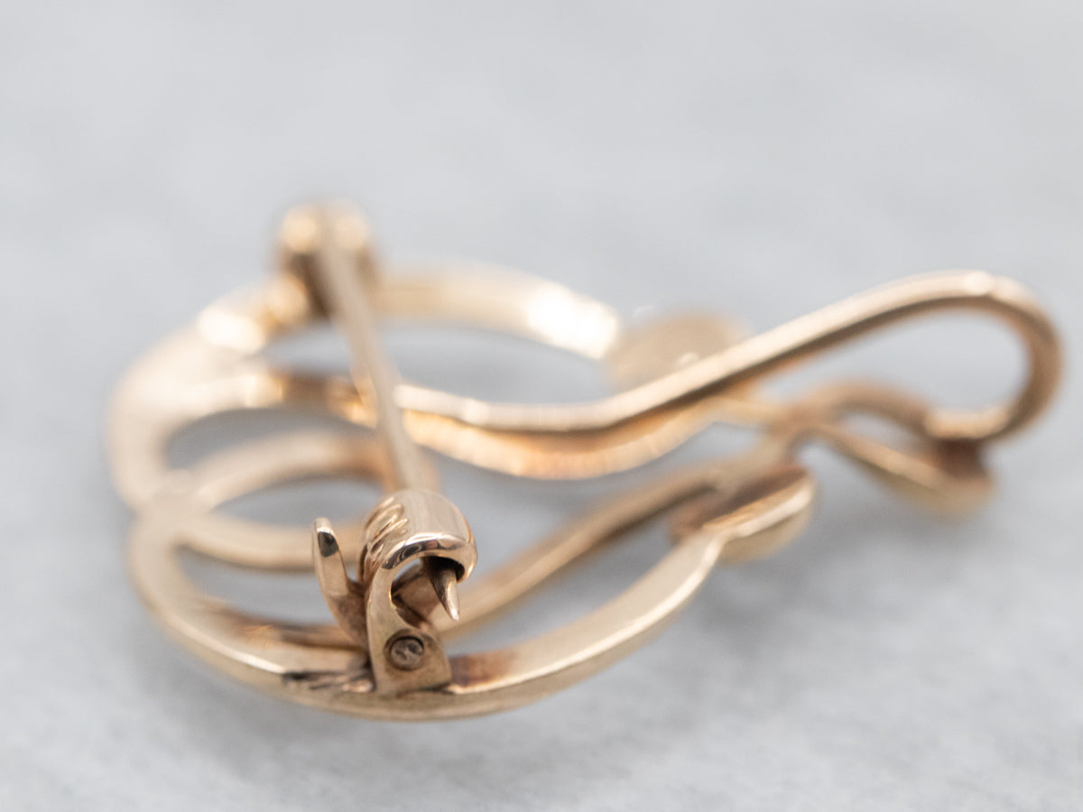 Yellow Gold Charm Holder Brooch or Pendant