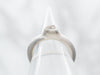 Matte White Gold Bezel Set Heart Shaped Champagne Diamond Solitaire Ring