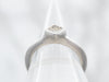 Matte White Gold Bezel Set Square Cut Champagne Diamond Solitaire Ring