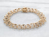 Yellow Gold Double Curb Bracelet with Ball Accents