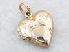 Yellow Gold Etched Heart Shaped Locket