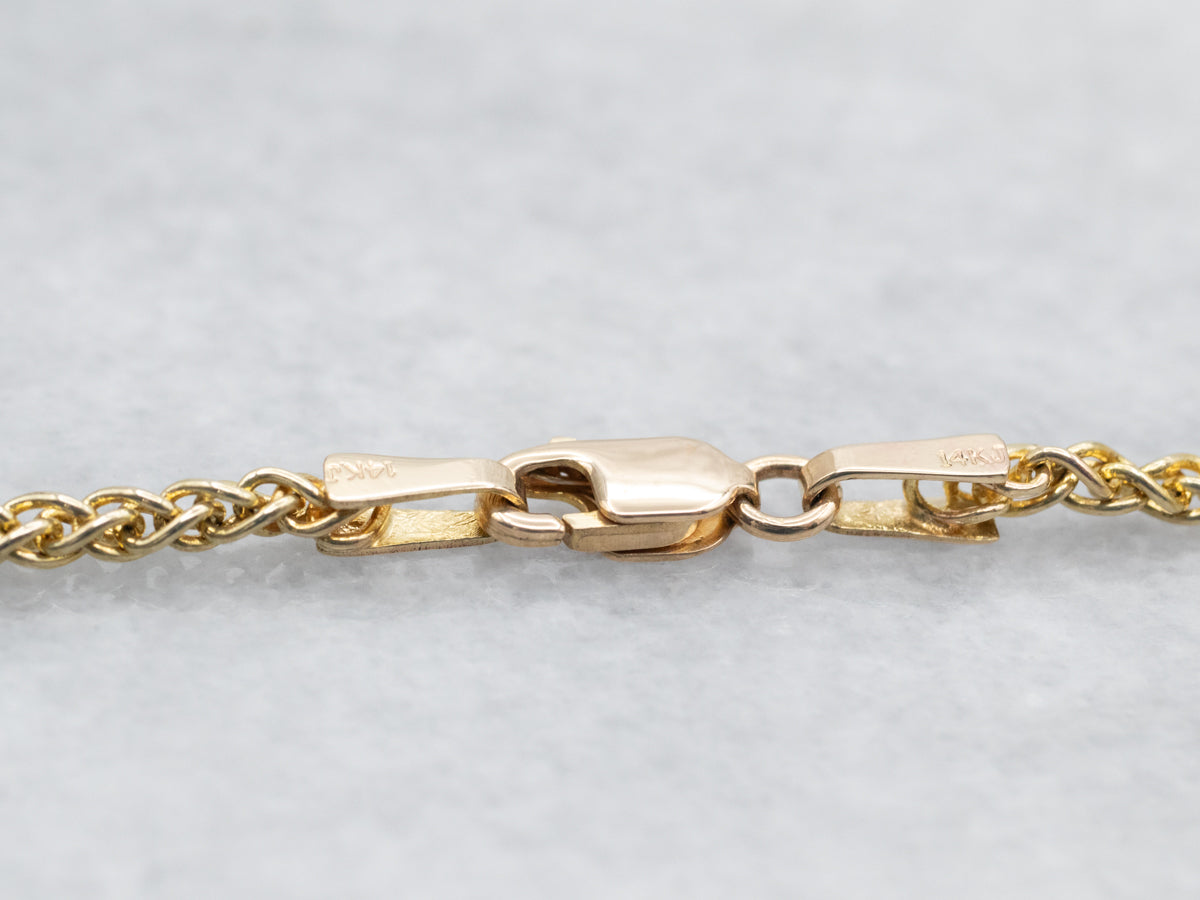 Yellow Gold Wheat Chain with Lobster Clasp