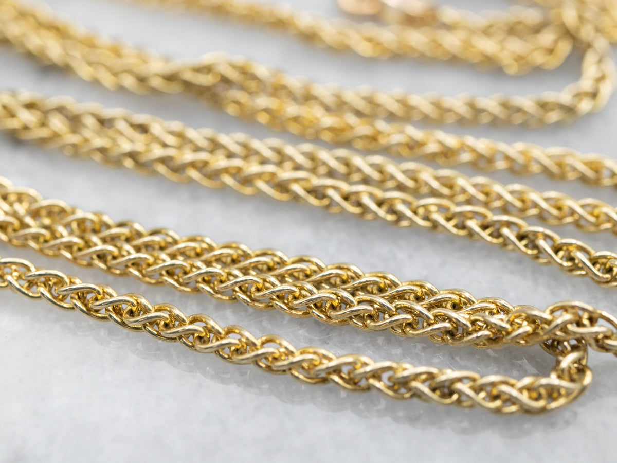 Yellow Gold Wheat Chain with Lobster Clasp