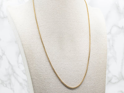 Yellow Gold Wheat Chain with Lobster Clasp