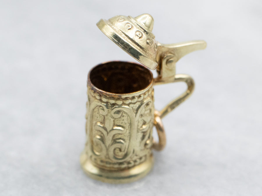 Yellow Gold Beer Stein Charm