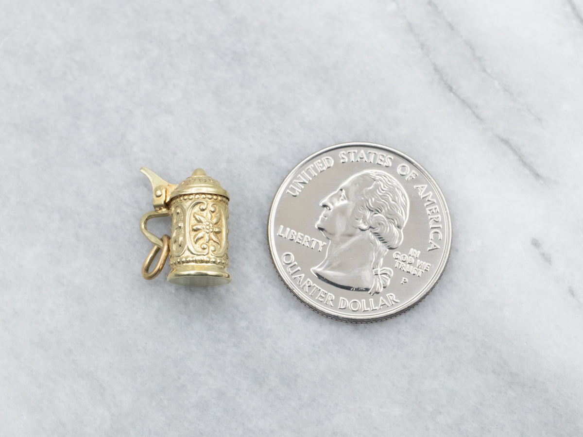 Yellow Gold Beer Stein Charm