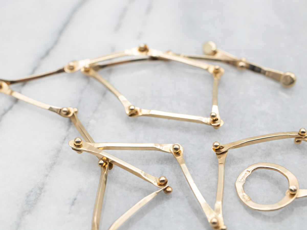 Yellow Gold Handmade by Sonya Bar Link Chain with Toggle Clasp