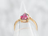 Yellow Gold Pear Cut Pink Tourmaline Bypass Ring with Diamond Accent