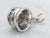White Gold Baby Cup Charm with Sapphire Accents