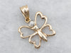 Yellow Gold Butterfly Pendant with Diamond Accent