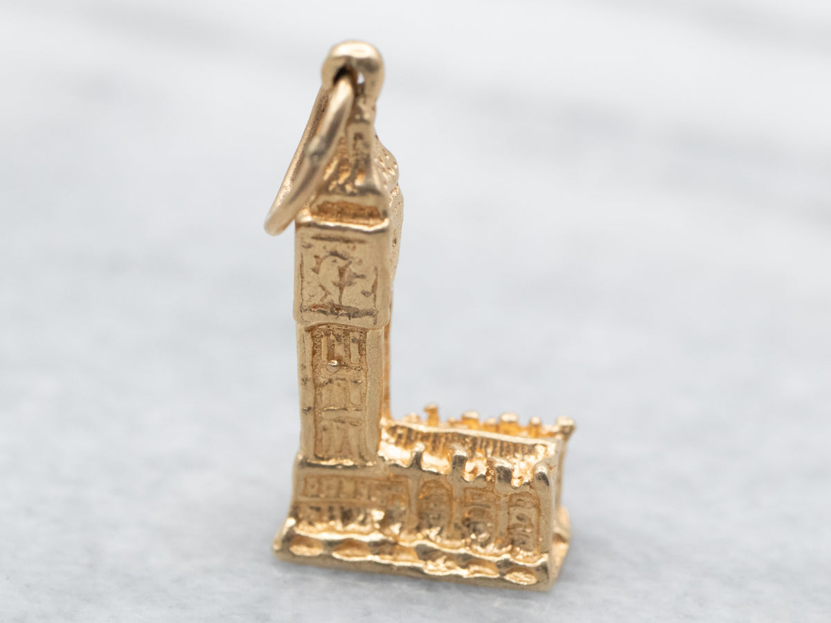 Yellow Gold Clock Tower Charm