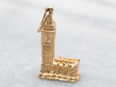 Yellow Gold Clock Tower Charm