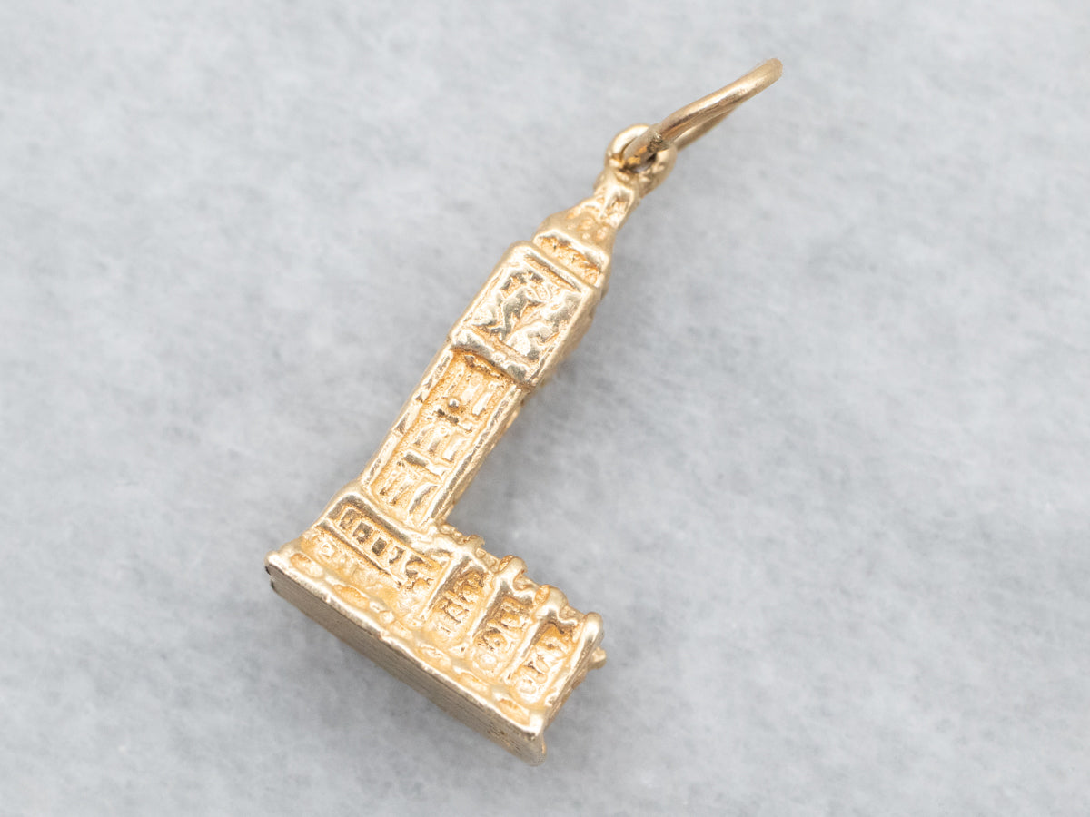 Yellow Gold Clock Tower Charm