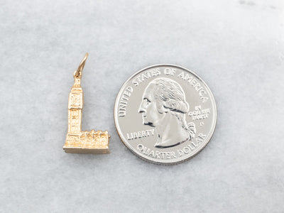 Yellow Gold Clock Tower Charm