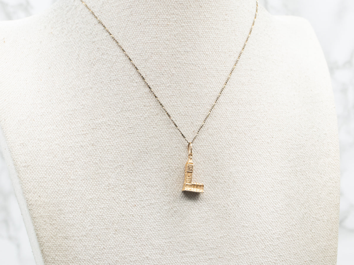 Yellow Gold Clock Tower Charm
