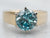 Yellow Gold Round Cut Blue Zircon Solitaire Ring