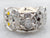 Yellow and White Gold Enamel and Diamond Cluster Masonic Ring